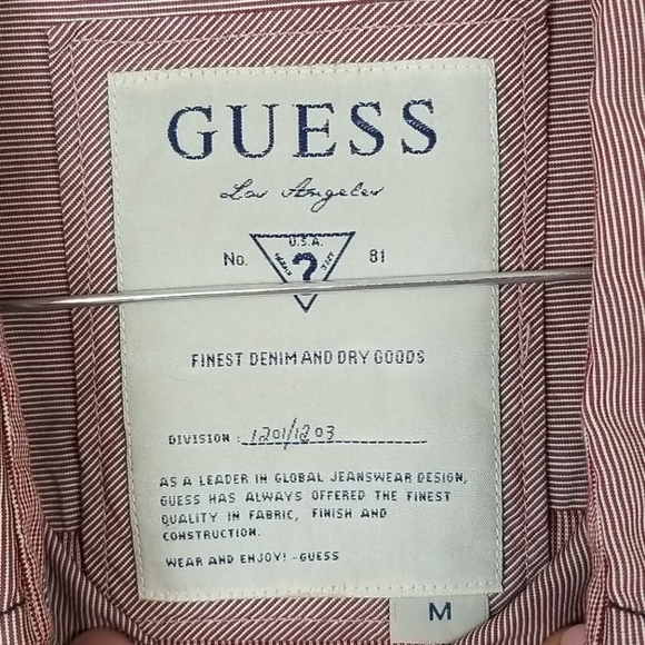 GUESS Red Striped Long-Sleeve w/Back Graphic, M - Picture 9 of 11